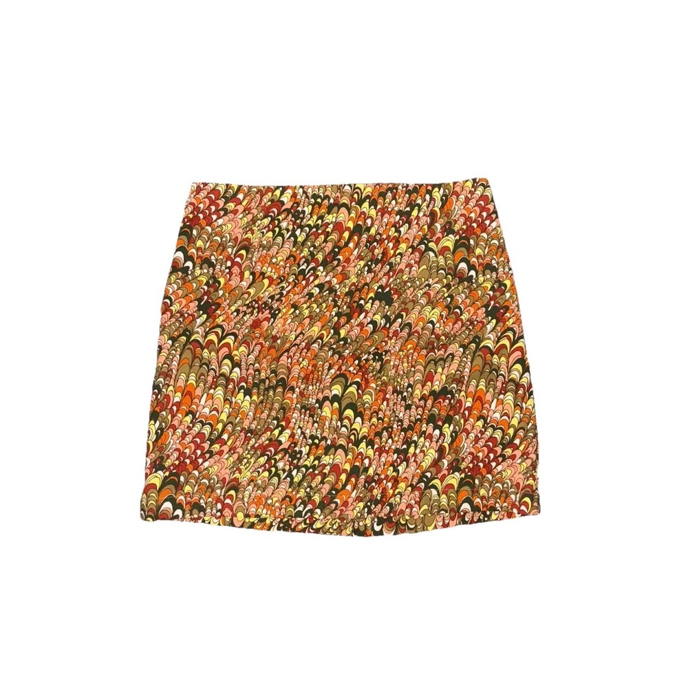 UO Marbled Orange Marbled Boho Design Mini Skirt Women's Size Small NWT